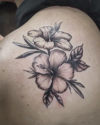 Hibiscus flower tattoo